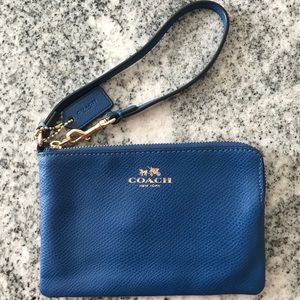 Leather small coach wristlet